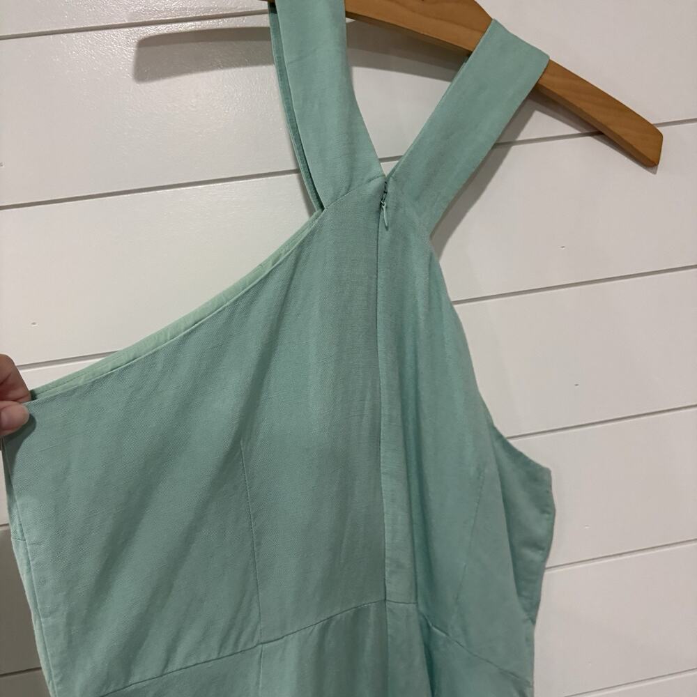 Ann Taylor Factory | Midi Dress Green Sleeveless Halter Neck Summer NWT- Size 14 - Picture 4 of 9